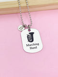 Silver Marching Band Tuba Necklace or Keychain Gifts Ideas Personalized Customized Made to Order Jewelry, D408