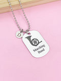 Silver Marching Band French Horn Charm Necklace or Keychain Gifts Idea Personalized Customized Made to Order Jewelry, D397