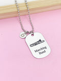 Silver Marching Band Trombone Necklace or Keychain Gifts Idea Personalized Customized Made to Order Jewelry, D411