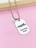 Silver Marching Band Trombone Necklace or Keychain Gifts Idea Personalized Customized Made to Order Jewelry, D411