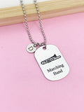 Silver Marching Band Trombone Necklace or Keychain Gifts Idea Personalized Customized Made to Order Jewelry, D411