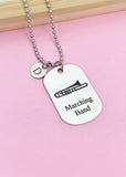 Silver Marching Band Trombone Necklace or Keychain Gifts Idea Personalized Customized Made to Order Jewelry, D411