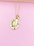 Gold Artist Palette Charm Necklace Gifts Ideas Personalized Customized Monogram Made to Order Jewelry, AN5258