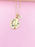 Gold Artist Palette Charm Necklace Gifts Ideas Personalized Customized Monogram Made to Order Jewelry, AN5258