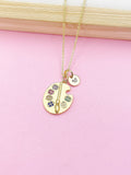 Gold Artist Palette Charm Necklace Gifts Ideas Personalized Customized Monogram Made to Order Jewelry, AN5258