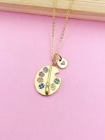 Gold Artist Palette Charm Necklace Gifts Ideas Personalized Customized Monogram Made to Order Jewelry, AN5258