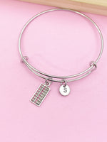 Silver Abacus Bookkeeping Charm Bracelet Gifts Ideas Personalized Customized Monogram Made to Order Jewelry, N1500