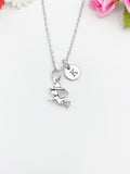 Silver Cute Witch in Training Charm Necklace Personalized Customized Monogram Made to Order Jewelry, N3709