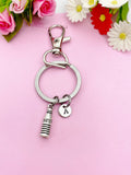 Silver Water Bottle Charm Keychain, Personalized Customized Monogram, Made to Order Jewelry, N569C
