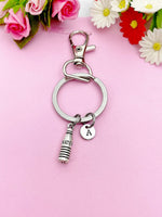 Silver Water Bottle Charm Keychain, Personalized Customized Monogram, Made to Order Jewelry, N569C