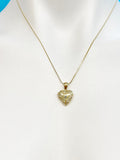 Gold TINY Heart Locket Necklace Valentine Gift Ideas, Personalized Customized Monogram Made to Order Jewelry, D392GA