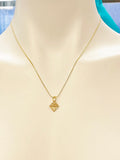 Gold TINY Diamond Shape Necklace Gifts Ideas, Personalized Customized Monogram Made to Order Jewelry, N5460