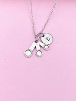 Silver Baker Measuring Spoon Charm Necklace Gift Ideas Personalized Customized Monogram Made to Order Jewelry, N103