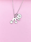 Silver Baker Measuring Spoon Charm Necklace Gift Ideas Personalized Customized Monogram Made to Order Jewelry, N103