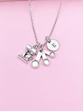 Silver Baker Mixer Measuring Spoon Charm Necklace Gift Ideas Personalized Customized Monogram Made to Order Jewelry, AN3619