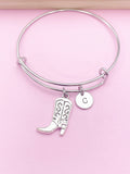 Silver Boot Charm Bracelet Gifts Ideas Personalized Customized Monogram Made to Order Jewelry, AN5041
