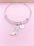 Silver Boot Charm Bracelet Gifts Ideas Personalized Customized Monogram Made to Order Jewelry, AN5041