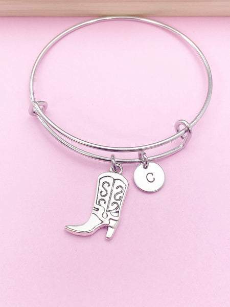 Silver Boot Charm Bracelet Gifts Ideas Personalized Customized Monogram Made to Order Jewelry, AN5041