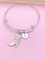 Silver Boot Charm Bracelet Gifts Ideas Personalized Customized Monogram Made to Order Jewelry, AN5041