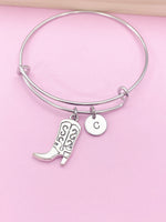 Silver Boot Charm Bracelet Gifts Ideas Personalized Customized Monogram Made to Order Jewelry, AN5041