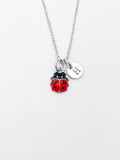 Silver Cute TINY Red Ladybug Insect Charm Necklace Gift Ideas Christmas Gifts, AN4555