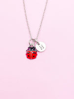 Silver Cute TINY Red Ladybug Insect Charm Necklace Gift Ideas Christmas Gifts, AN4555
