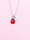 Silver Cute TINY Red Ladybug Insect Charm Necklace Gift Ideas Christmas Gifts, AN4555