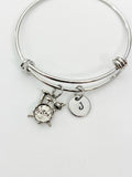 Silver Drum Set Bracelet Personalized Customized Monogram Made to Order Jewelry, N4787A