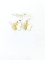 Gold Butterfly Charm Earrings Personalized Customized Made to Order Jewelry, N2710G