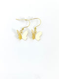 Gold Butterfly Charm Earrings Personalized Customized Made to Order Jewelry, N2710G