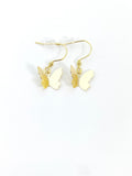 Gold Butterfly Charm Earrings Personalized Customized Made to Order Jewelry, N2710G