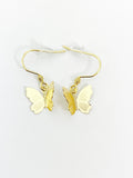 Gold Butterfly Charm Earrings Personalized Customized Made to Order Jewelry, N2710G