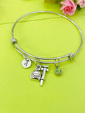 Silver Medical Bottle Syringe Charm Bracelet Everyday Gift Idea Personalized Customized Made to Order Jewelry CN2162