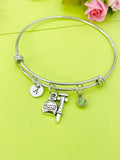 Silver Medical Bottle Syringe Charm Bracelet Everyday Gift Idea Personalized Customized Made to Order Jewelry CN2162
