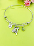 Silver Medical Bottle Syringe Charm Bracelet Everyday Gift Idea Personalized Customized Made to Order Jewelry CN2162
