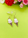Gold Ice Cream Cone Charm Earrings Everyday Gifts Ideas Personalized Customized Made to Order Jewelry, AN3996