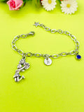 Silver Cheerleader Star Charm Bracelet Everyday Gifts Ideas, Personalized Customized Made to Order Jewelry, AN920