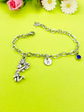 Silver Cheerleader Star Charm Bracelet Everyday Gifts Ideas, Personalized Customized Made to Order Jewelry, AN920