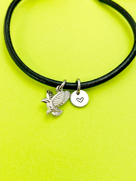 Silver Flying Eagle Charm Bracelet Everyday Gifts Ideas Hawk Personalized Customized Made to Order Jewelry, AN348