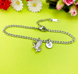 Silver Flying Eagle Charm Bracelet Everyday Gifts Ideas Hawk Personalized Customized Made to Order Jewelry, BN348