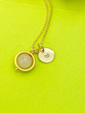 Rose Quartz Charm Gold Necklace Gift Ideas Natural Gemstone Jewelry, Spinner Necklace, 6N5055