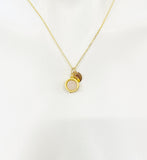 Rose Quartz Charm Gold Necklace Gift Ideas Natural Gemstone Jewelry, Spinner Necklace, 6N5055