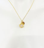 Rose Quartz Charm Gold Necklace Gift Ideas Natural Gemstone Jewelry, Spinner Necklace, 6N5055