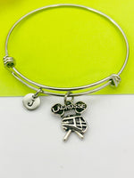 Silver Lacrosse Charm Bracelet Everyday Gifts Ideas Personalized Customized Monogram Made to Order Jewelry, AN312