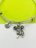 Silver Lacrosse Charm Bracelet Everyday Gifts Ideas Personalized Customized Monogram Made to Order Jewelry, AN312