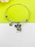 Silver Lacrosse Charm Bracelet Everyday Gifts Ideas Personalized Customized Monogram Made to Order Jewelry, AN312