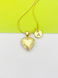 Gold or Silver TINY Heart Locket Necklace Everyday Gift Ideas, Personalized Customized Made to Order Jewelry, ND392