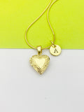 Gold or Silver TINY Heart Locket Necklace Everyday Gift Ideas, Personalized Customized Made to Order Jewelry, ND392