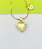 Gold or Silver TINY Heart Locket Necklace Everyday Gift Ideas, Personalized Customized Made to Order Jewelry, ND392