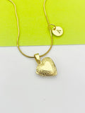 Gold or Silver TINY Heart Locket Necklace Everyday Gift Ideas, Personalized Customized Made to Order Jewelry, ND392